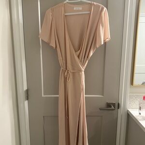 OAK + FORT Blush Maxi Wrap Dress